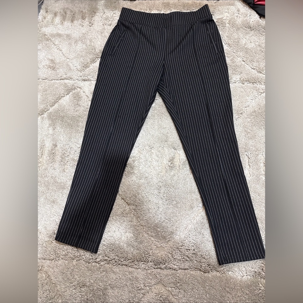 Lark And Grey Ponte Knit Striped Pants Sz L